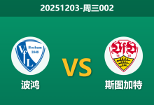 2025年12月3日 周三002 数据洞察：波鸿vs斯图加特，超高进球转化率背后的隐忧与杯赛轮换局-足球赛事前瞻 | AI 智能分析 | 足球数据解读 - 球小智