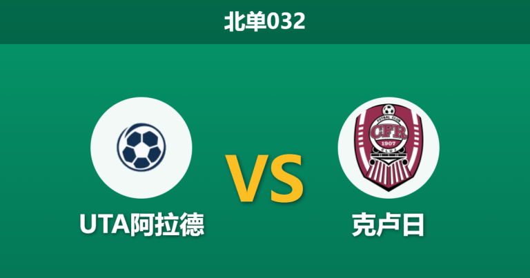 2026年2月4日 北单032 UTA阿拉德 vs 克卢日赛前分析：克卢日防线告急，主队能否借势上位？