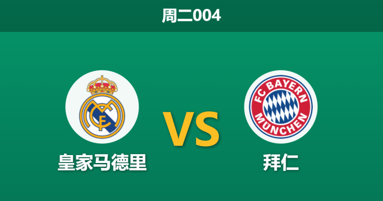 2026年4月7日 周二004 皇家马德里 vs 拜仁赛前分析：库尔图瓦与罗德里戈伤缺，拜仁客场能否攻克伯纳乌？