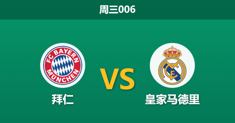 2026年4月15日 周三006 拜仁 vs 皇家马德里赛前分析：皇马背水一战，拜仁主胜数据是否过于乐观？