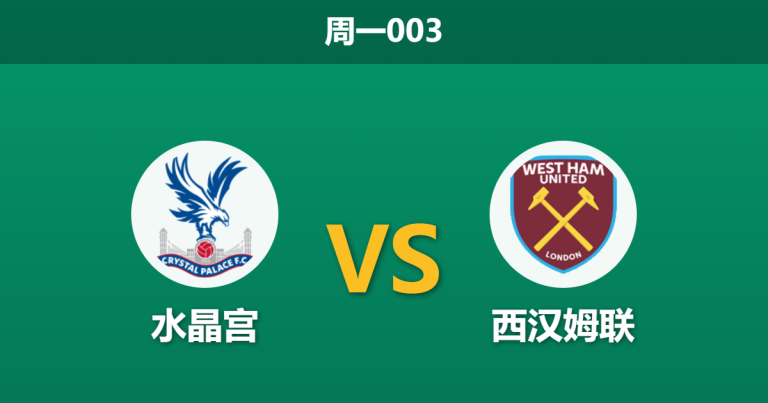 2026年4月20日 周一003 水晶宫 vs 西汉姆联赛前分析：老鹰分心欧战且体能处于劣势，铁锤帮能否趁机抢分保级？