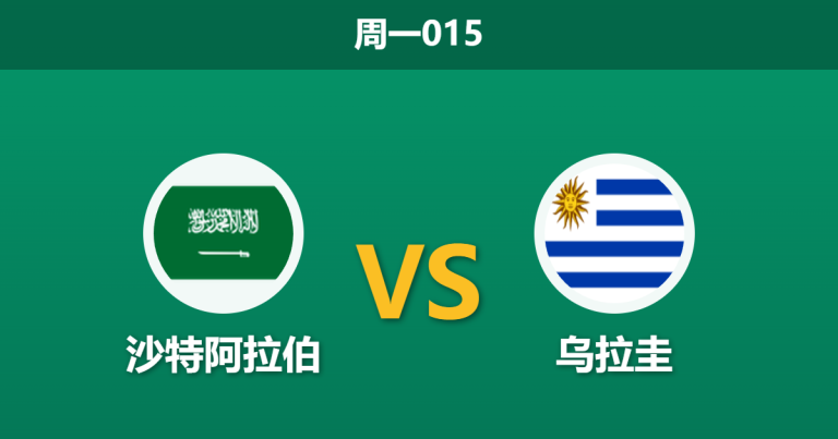 2026年6月15日 周一015 沙特阿拉伯 vs 乌拉圭赛前分析：乌拉圭防线双核伤缺，南美劲旅能否打穿指数？