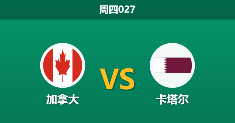 2026年6月18日 周四027 加拿大 vs 卡塔尔赛前分析：阿方索·戴维斯复出，东道主能否迎来大胜？是否合理？