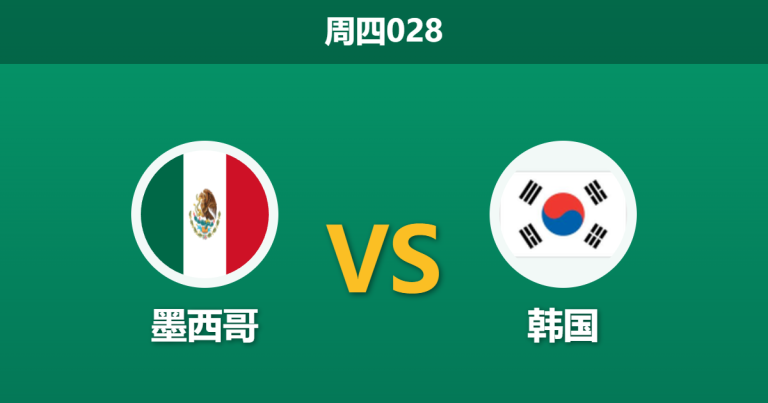 2026年6月18日 周四028 墨西哥 vs 韩国赛前分析：防线核心停赛，东道主主胜数据是否被高估？