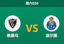 2026年8月29日 周六026 维塞乌 vs 波尔图赛前分析:波尔图锋线核心伤缺,客场大胜是否稳妥?-足球赛事前瞻 | AI 智能分析 | 足球数据解读 - 球小策