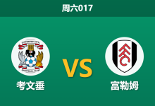 2026年10月24日 周六017 考文垂 vs 富勒姆赛前分析:主队受困伤病客队客战乏力,富勒姆客场让步是否合理?-足球赛事前瞻 | AI 智能分析 | 足球数据解读 - 球小策