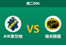 2026年10月27日 周二006 AIK索尔纳 vs 埃夫斯堡赛前分析:主队防线伤病潮告急,客队浅位让步是否暗藏杀机?-足球赛事前瞻 | AI 智能分析 | 足球数据解读 - 球小策